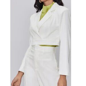🎉Cider White Cropped Blazer - Small